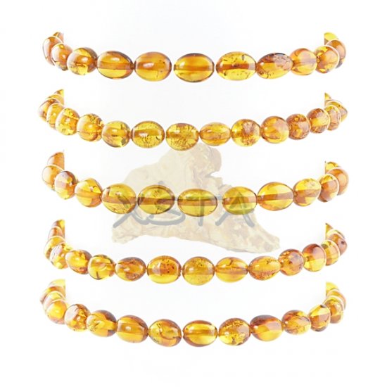 Olive amber bracelet cognac color